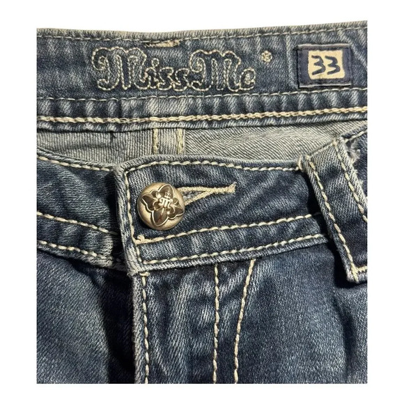 Miss Me Women's Signature Straight Jeans Size 16 (33) Cross Pockets - Picture 4 of 8